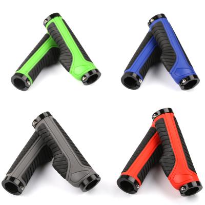 China Bicycle Accessories Eco-friendly Recycling Anti-Slip Handlebar Double Sided Locking Rubber Grips For MTB Mountain Bike for sale