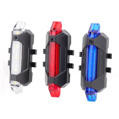 China Brand New ABS+Silicone Bike Accessories USB LED Rear Light Safety Alarm Rechargeable Waterproof Super Bright Bicycle Warning Light for sale