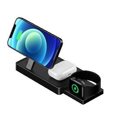 China Magnetic Wireless Charging Cooling 3 Folding Duct Holder Qi Wireless Charger Station Multifunctional Wireless Dock 2022 New Design In One for sale