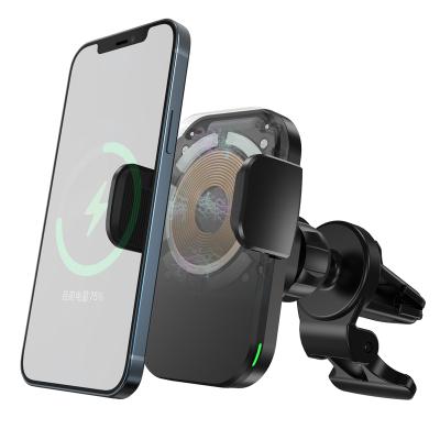 China LANGWEI New Arrival Hot Sale Car Charger Dock Holder Dash Mount Magnetic and Auto-fixing Charger Dockstand for Wireless Charger for sale