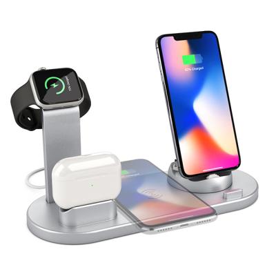 China Customized Convenient Logo Dock Charger Stand Smartphone USB Wireless Charging Station For Earbuds Apple Watch for sale