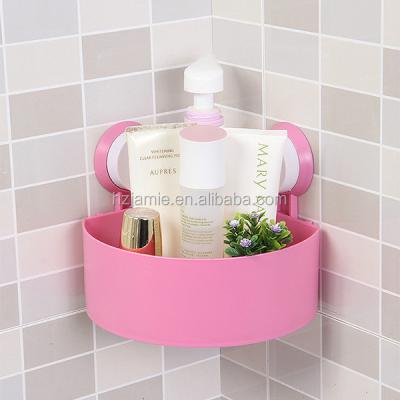 China Removed Wall Mounted Plastic Bathroom Corner Shelves With Suction Cup for sale