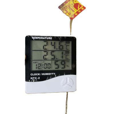 China LCD Electronic Digital Temperature Humidity Meter Thermometer Hygrometer  Weather Station Clock HTC-2 HTC-2 for sale