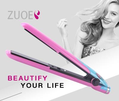 China ABS+ Iron ZUOER Custom Lowest Price ZR-928 Mini Portable Travel Iron Electric Hair Straightener for sale