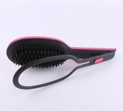 China Straighter professional hai brush newest brusher electric hot comb ceramic hair straightener brush with private label for sale