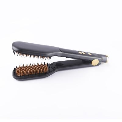 China Household Hotel Salon Comb Ceramic Coating Electric Hot Hair Straightening Brush for sale