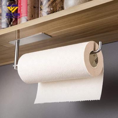 China Traditional Kitchen Cling Film Holder Bathroom Toilet Paper Roll Holder Free Punch Wall Mounted Paper Holder for sale