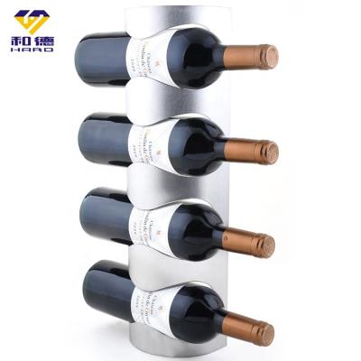 China 4 Bottle Stainless Steel Wine Rack Metal Wine Rack Wall Mounted Bar Viable Wine Storage Accessory Shelf With Gift Box for sale