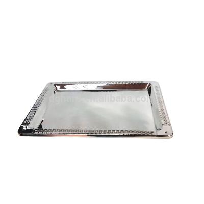 China 304 Custom Food Grade Stainless Steel Double Wall Stainless Steel Metal Stamping Deep Draw Rectangle Bar Serving Tray for sale