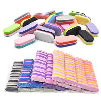 China 50 Pcs/Tools Kit Nail Files Pedicure and Manicure Nail File Buffer Block Mini Nail Files Colorful Spell Sponge 100 180 NA024 for sale