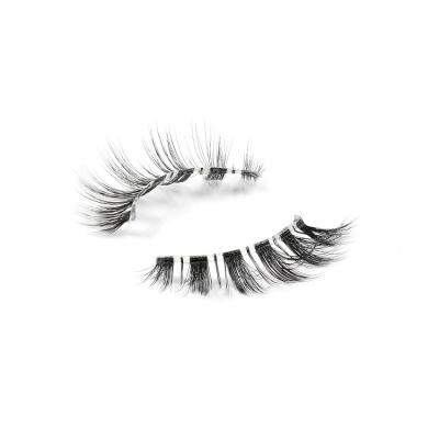 China Natural Long Segmented Faux Mink Fluffy Lashes Wholesale Faux Mink Tape Clear Lashes for sale