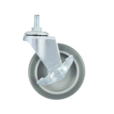 China 75mm Industrial Swivel PP Stem Casters For Furniture Wheels With Side Locking for sale