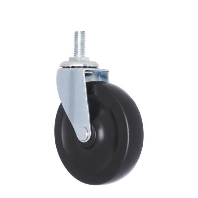 China TPR M12 Industrial Wheel Screw Stem Flat Free Caster 100mm Swivel Solid for sale