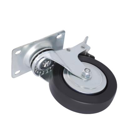 China Home Depot Flat Free Heavy Duty Wheel Casters Swivel Lockable PVC 100mm Wheels for sale