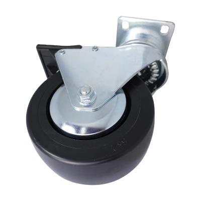 China OEM / ODM 125X50 Flat Free Heavy Duty Furniture Caster Wheels With Front Brake for sale