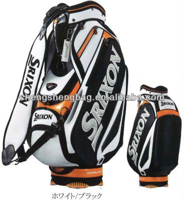 China PU new style leather golf staff bag golf cart bag, staff bag similar to Srixon for sale