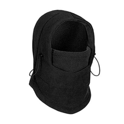 China Double Layer Fleece Cloth Headgear Dust Mask Bib Black Anti Warm Wind Proof Fleece Hat Wind Proof Bib Black for sale