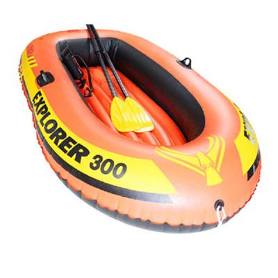 China INTEX-58332 PVC Collapsible Inflatable Boat Orange Boat PVC Inflatable Fishing Boat for sale