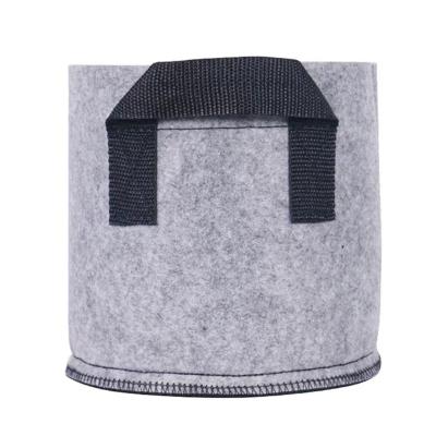 China Chinese Style 1-400 Gallon Smart Felt Grow Bag Gray Color Fabric Pot With Handle Household Felt Grow Bag for sale