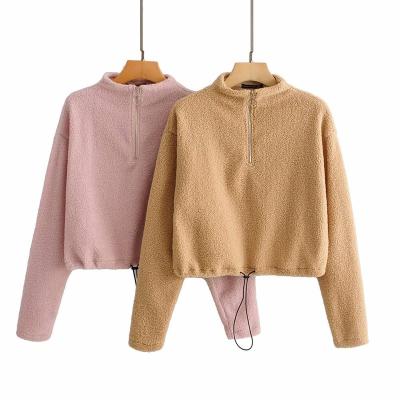 China Anti-wrinkle Basic Design Long Sleeve Solid Color Crewneck Sweatshirt Women Fall Clothing for sale