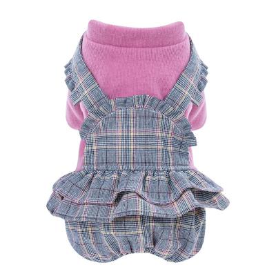 China Autumn And Winter Dog Viable New Quadruped Clothes Thickened Princess Lace Suspender Pants Warm And Comfortable Pet Clothes for sale