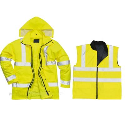 China Wholesale EN20471 Men's Waterproof 3in1 Safety Winter Reflective Rain Jacket for sale