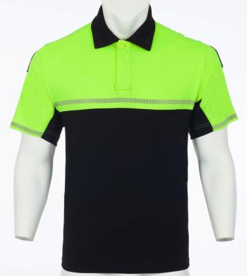 China Hi To Know Safety Cotton Short Sleeve Work Quick Dry Polo Shirt With Reflective Tape for sale