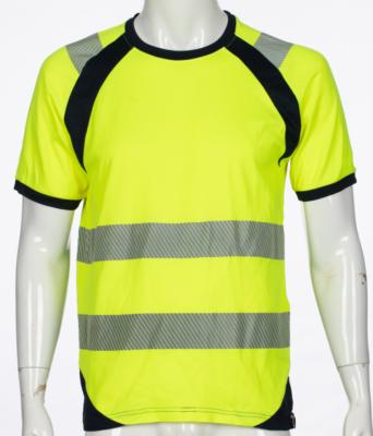 China Customized ISO 20471 EN High Visibility Short Sleeve Mens Work Shirts Breathable Safety for sale