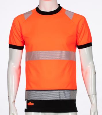 China Fluorescent Orange Customized Workwear Mens Breathable High Visibility Road Safety T-Shirt for sale