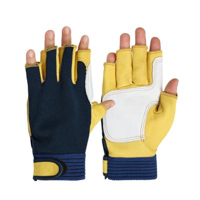 China Comfy Open Finger Hand Gloves Winter Compression Tactical Passionate Leather Glove With Half Finger Open Finger Yellow Gloves For Cycle for sale