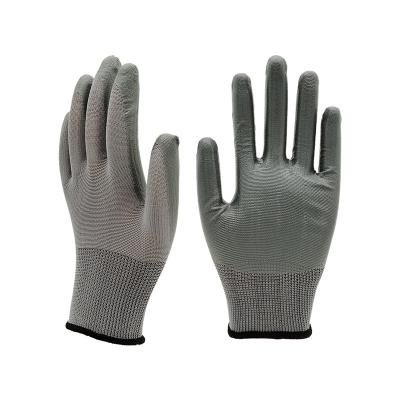 China Outdoor Repair Household Kitchen Industrial Work Protective Construction Gloves PU Coating Working Cleaning Gloves For Safety Work Men Nylon Gloves With PU Coated Palm for sale