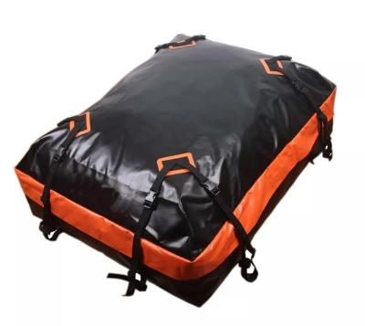 China Automotive Exterior Accessories 15 Cubic Feet Car Roof Top Carrier Luggage Bag Stretches PVC Tarpaulin Cargo Roof Top Storage Travel Camping Luggage Auto Storage Box for sale