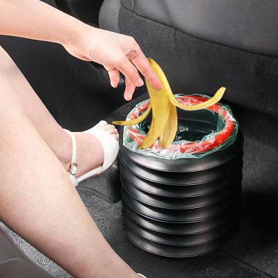 China 100% Eco-friendly Collapsible Smart Automobile Storage Buckets Folding Mini Trash Bin Portable Rubbish Desk Trunk Organizer Garbage Can for sale