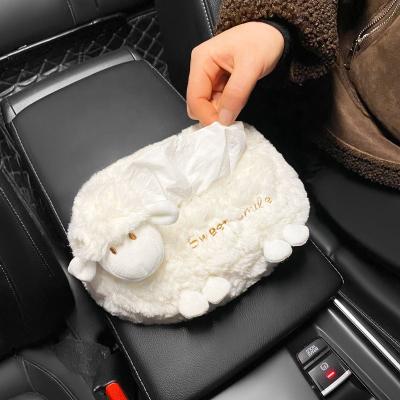 China Reusable Cute Animals Cartoon Tissue Boxes Lovely Plush Tissue Paper Box Cover Soft Portable Holder Boxes Napkin Holder For Car Seat for sale