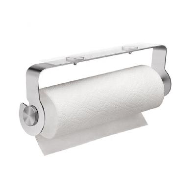 China Amazon Modern Self Adhesive Roll Paper Holder Under Buffet Stainless Steel Rust Queer Brushed Finish Paper Towel Tissue Holder for sale