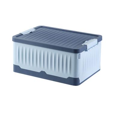 China Household Viable Collapsible Storage Box Storage Container Car Plastic Collapsible Stackable Storage Box With Lid for sale