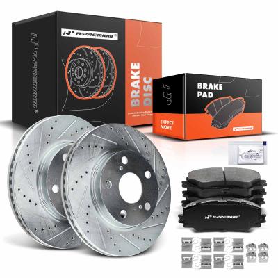 China Front Drilled Rotors & Ceramic Brake Pads for Toyota RAV4 06-18 Pontiac Scion for sale