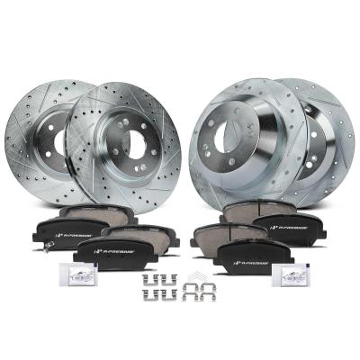 China Front & Rear Drilled Rotors & Ceramic Brake Pads for Kia Sorento 2016-2019 for sale