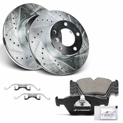 China Front Drilled Rotors & Ceramic Brake Pads for BMW 525i E39 2001-2003 528i L6 2.8L for sale