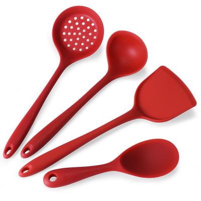 China Viable Hot Selling 4 Pcs Amazon Kitchen Nonstick Heat Resistant Utensil Set Silicone Cooking Spoon Shovel Tool for sale