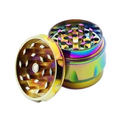 China Portable Custom Design 40Mm Metal Rainbow Matte Canabiss Sharpstone Tobacco Weed Pipe And Grinders Weed for sale