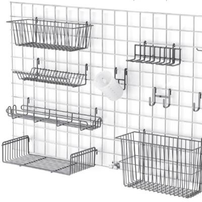 China Multifunctional Store Display Shop Fixtures Wire Gridwall Panel For Retail Display for sale