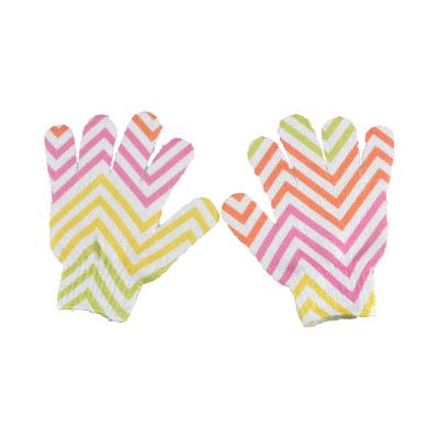 China Clean Colorful Pattern Printing Shower Gloves Nylon Exfoliating Gloves for sale