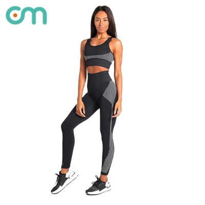 China New Breathable 2 Piece Sexy Sport Seamless Active Wears Suit Clothing Fitness High Waist Sets Clothing Yoga Women for sale