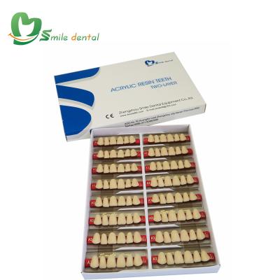 China Acrylic Dental False Teeth Acrylic Resin Upper Anterior Teeth for sale