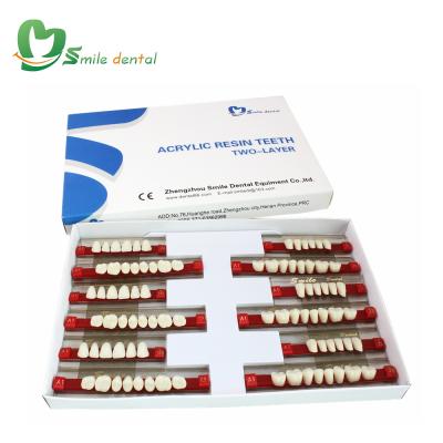 China TWO LAYER Full Mouth Resin Teeth Dental Denture Teeth For Sale for sale