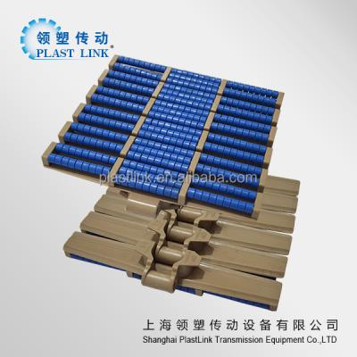 China PET/Bottles/Can/box Transport LBP 882TAB Series Accumulation Roller Table Top Plastic Laterally Flexible Top Conveyor Chain for sale