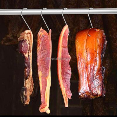 China Stainless steel meat hook, barbecue pork sausage, modern bacon ham and duck, turkey, smoker roast for sale