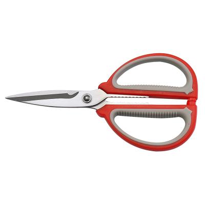 China Stainless Steel Universal Scissors Cutting Cut Flower Soft Handle Scissors for sale