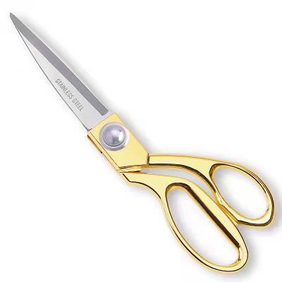 China Creative Design Tailor Scissors Stainless Steel Gold Handle Mental Sewing Shear for sale